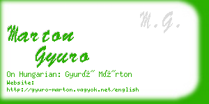 marton gyuro business card